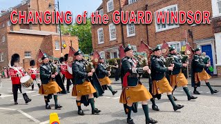 WINDSOR CASTLE GUARD Pipes of No 12 Coy Irish Guards  11th May 2024 [upl. by Haelahk550]