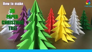 3D Paper Christmas Tree  How to Make a 3D Paper Xmas Tree DIY Tutorial [upl. by Desdee631]