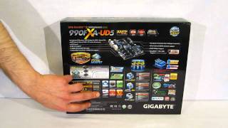 Gigabyte GA990FXAUD5 AM3 Motherboard Unboxing and Overview [upl. by Noitsuj]