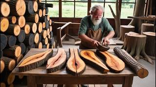 🔔Talented Carpenter Using Uniquely Shaped Wood Pieces to Create a Standout Table Feature [upl. by Arotak]