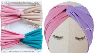 How to Make Twist Turban Headband  Twisted Headband Sewing Pattern [upl. by Ativ]