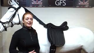 GFS Monarch Low Cantle Dressage Saddle Product Video [upl. by Enyalahs489]