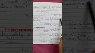 Molarity Molality Normality Concentration Terms  Chemistry Solutions shorts sciencefacts [upl. by Eleik]