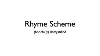 How to find a Rhyme Scheme [upl. by Rubens]