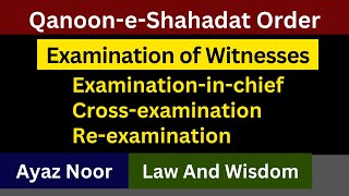 Examination of Witnesses  Examinationinchief  Crossexamination  Ayaz Noor [upl. by Elocel]