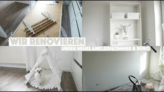 WIR RENOVIEREN  UNSER NEUES ANKLEIDEZIMMER amp BÜRO [upl. by Ase]