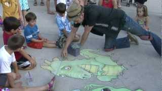 Chalk Artist David Zinn at the Ann Arbor Summer Festival 1 [upl. by Adnirual]