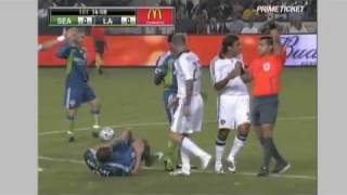 David Beckhams red card against Seattle Sounders [upl. by Haidabo]