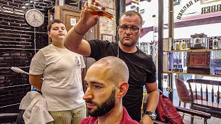 Turkish Barber MASTERCLASS – Traditional wet shave ASMR in Istanbul 🇹🇷 [upl. by Papagena860]