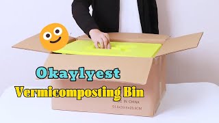 Okaylyest 5 Tray Worm Composter bin indoorBlack Farm 100L With Garden tool sets [upl. by Arlin]