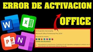 COMO SOLUCIONAR ERROR DE ACTIVACION DE MICROSOFT OFFICE 2024✅ ACTIVAR OFFICE 2019 [upl. by Yetac907]