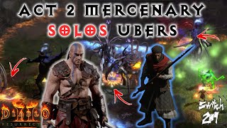 World FirstAct 2 Merc SOLOS Ubers Only Merc AttacksKills Full Breakdown  Diablo 2 Resurrected [upl. by Cherri866]