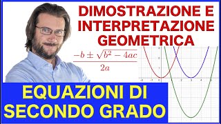 Equazioni di secondo grado dimostrazione e interpretazione geometrica della formula risolutiva [upl. by Yenetruoc]