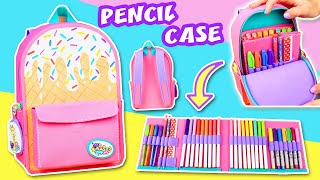 DIY ICE CREAM 🍦 Pencil Case  MINI BACKPACK【 School Supplies 】  Back to SCHOOL  aPasos Crafts DIY [upl. by Ahsiner]