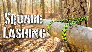 Most ESSENTIAL Bushcraft Knot The Square Lashing [upl. by Jeffery]