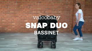 Snap DUO Double Pram Stroller Demo Bassinet Features  Valcobaby [upl. by Aeniah]