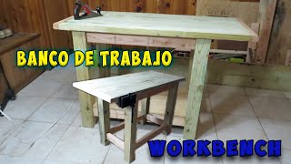 Construye Tu Banco De Trabajo Fuerte Resistente solamente con herramientas básicasWorkbench [upl. by Levania]