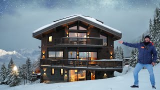 Inside Courchevels Most Luxurious SkiinSkiOut Designer Chalet with indoor pool cinema room etc [upl. by Carter]