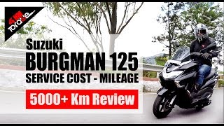 Suzuki Burgman 125 Service CostMileage 5000KM Review Hindi  41NM TORQUE [upl. by Charlotte471]