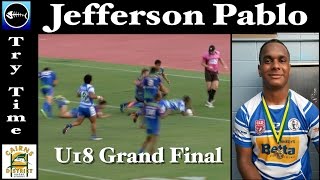 2016 CDRL Grand Final Under 18  Jefferson Pablo Try  Cairns Brothers v Innisfail Leprechauns [upl. by Sadnalor]