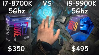 i9 9900K OC 5Ghz vs i7 8700K OC 5Ghz tested in 8 games 1080p ultra [upl. by Ananna778]