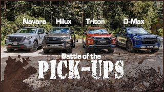 Nissan Navara PRO4x 🆚 Mitsubishi Triton Athlete 🆚 Toyota Hilux Rogue 🆚 Isuzu DMax XTerrain [upl. by Glorianna]