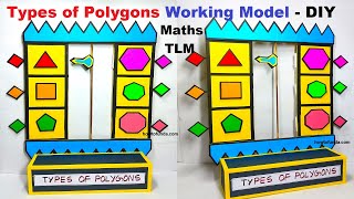 polygon shapes2d 3d working model types maths  maths tlm  diy  howtofunda [upl. by Isteb]