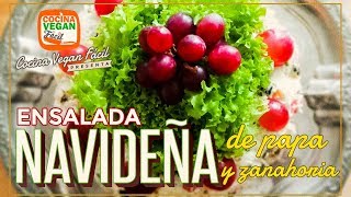 Ensalada navideña de papa y zanahoria  Cocina Vegan Fácil [upl. by Ateuqirne]