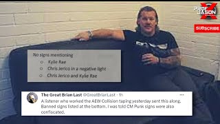 Insider Reveals Banned quotNegative Chris Jerichoquot Signs at AEW Collision Taping [upl. by Bough]