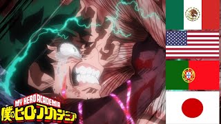 Deku vs Muscular en 4 idiomas Español Latino Ingles Portugués y Japonés [upl. by Eidnim925]