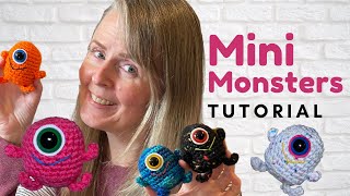 QUICK amp EASY Mini Monster NO SEW Crochet Amigurumi Tutorial [upl. by Inalem]