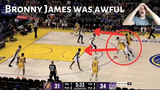 BRONNY JAMES was absolutely horrendous in his summer league debut [upl. by Yelreveb495]