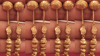 light weight Gold sui dhaga design with weight amp pricesone ki hanging earrings design [upl. by Airres488]