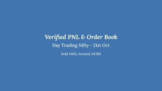 Day Trading Sold Nifty around 2478021st Oct ’24 Hindi Audio033 [upl. by Nellahs350]