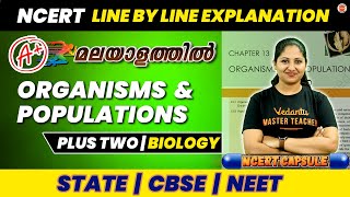 Plus Two  Biology  Organisms and Populations  NCERT Line by Line  CBSE NEET STATE [upl. by Asssilem]