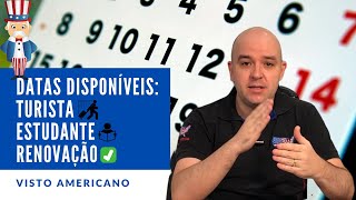 Datas disponíveis para Entrevista do Visto Americano Turismo Estudante e Renovação VEJA [upl. by Nnelg778]