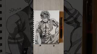 Drawing AKAZA 👹 from Demon Slayer animeart demonslayer [upl. by Alcina]