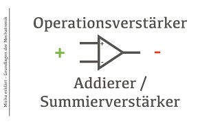 Operationsverstärker  AddiererSummierverstärker [upl. by Peppie]