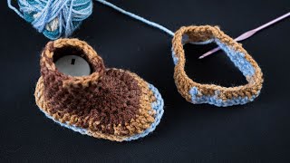 How to crochet slippers 6 to 12 months easily DIY Miarti🧶 [upl. by Eerolam]