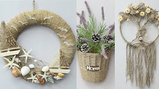 7 Amazing jute wall hanging Craft Ideas decorate your home out of scrap [upl. by Morez]