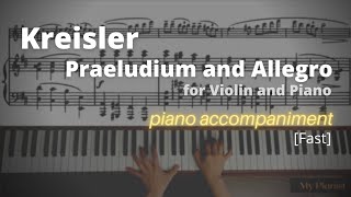 Kreisler  Praeludium and Allegro Piano Accompaniment Fast [upl. by Elkin]