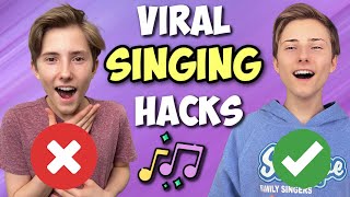 TRYING VIRAL SINGING HACKS Family Edition [upl. by Warford]