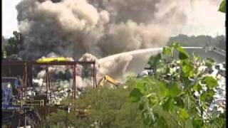 RAW VIDEO Iron Plant On Fire In Arkoma [upl. by Llezo]