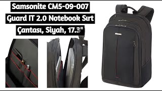 Samsonite CM509007 Guard IT 20 Notebook Sırt Çantası Siyah 173quot [upl. by Tema384]