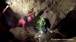 Spéléologie dans les Pyrénées  La grotte du Diable Rouge [upl. by Icyak964]