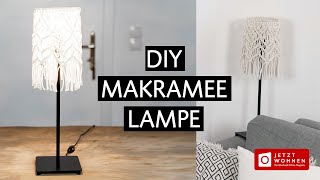 DIY Makramee Lampe basteln  Upcycling  jetztwohnen [upl. by Novyart]