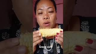 Green corn eating shorts video mukbang [upl. by Austina148]