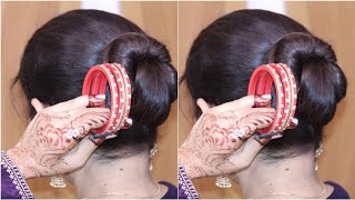 Simple  Everyday Cute Bun Hairstyle Without Clutcher  Juda Hairstyle For Ladies  Hairstyle [upl. by Heyer846]