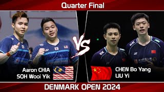 Aaron CHIA SOH Wooi Yik vs CHEN Bo Yang LIU Yi  Denmark Open 2024 Badminton [upl. by Nagle]