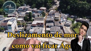 Deslizamento de morro no litoral sul Mongaguá com praia grande [upl. by Noed]